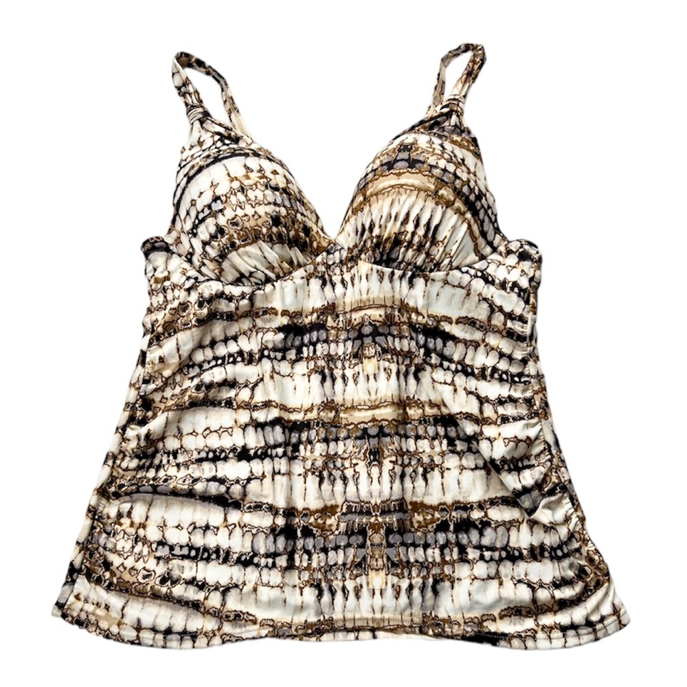 Lane Bryant Cacique Swim Plunge Bra Tankini Top